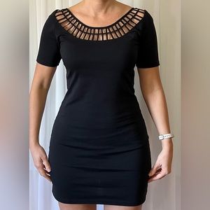 Black Dress w/ Cutout Neckline